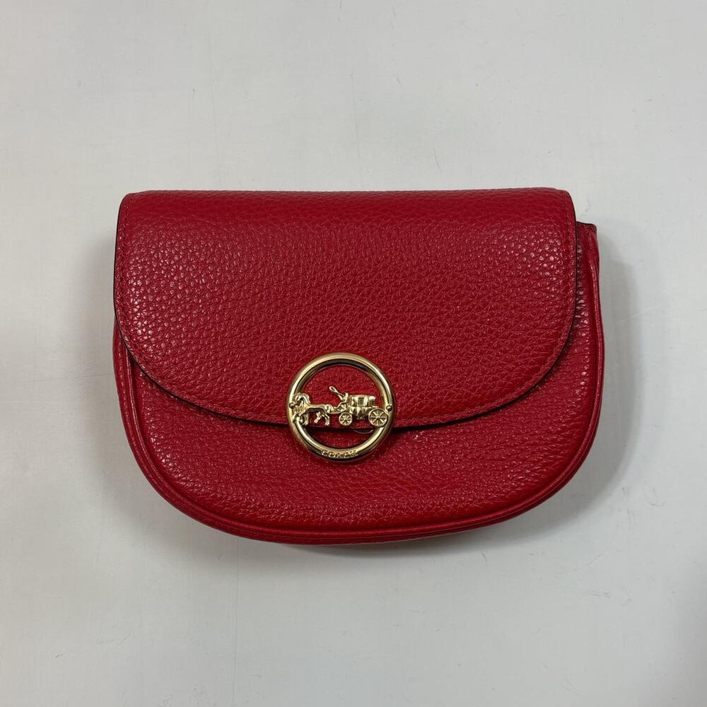 Coach Authentic Jade Mini Belt Bag F79941 In Red Pebble Leather - Picture 5 of 8